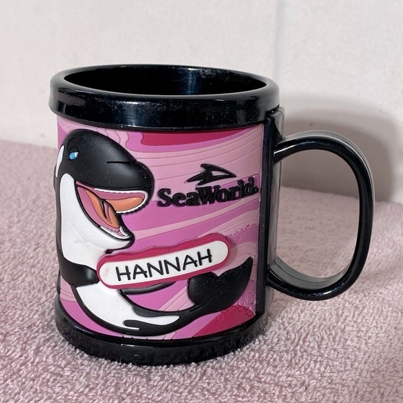 Vintage Pink Sea World Shamu Orca Mug “Hannah” - Picture 1 of 9
